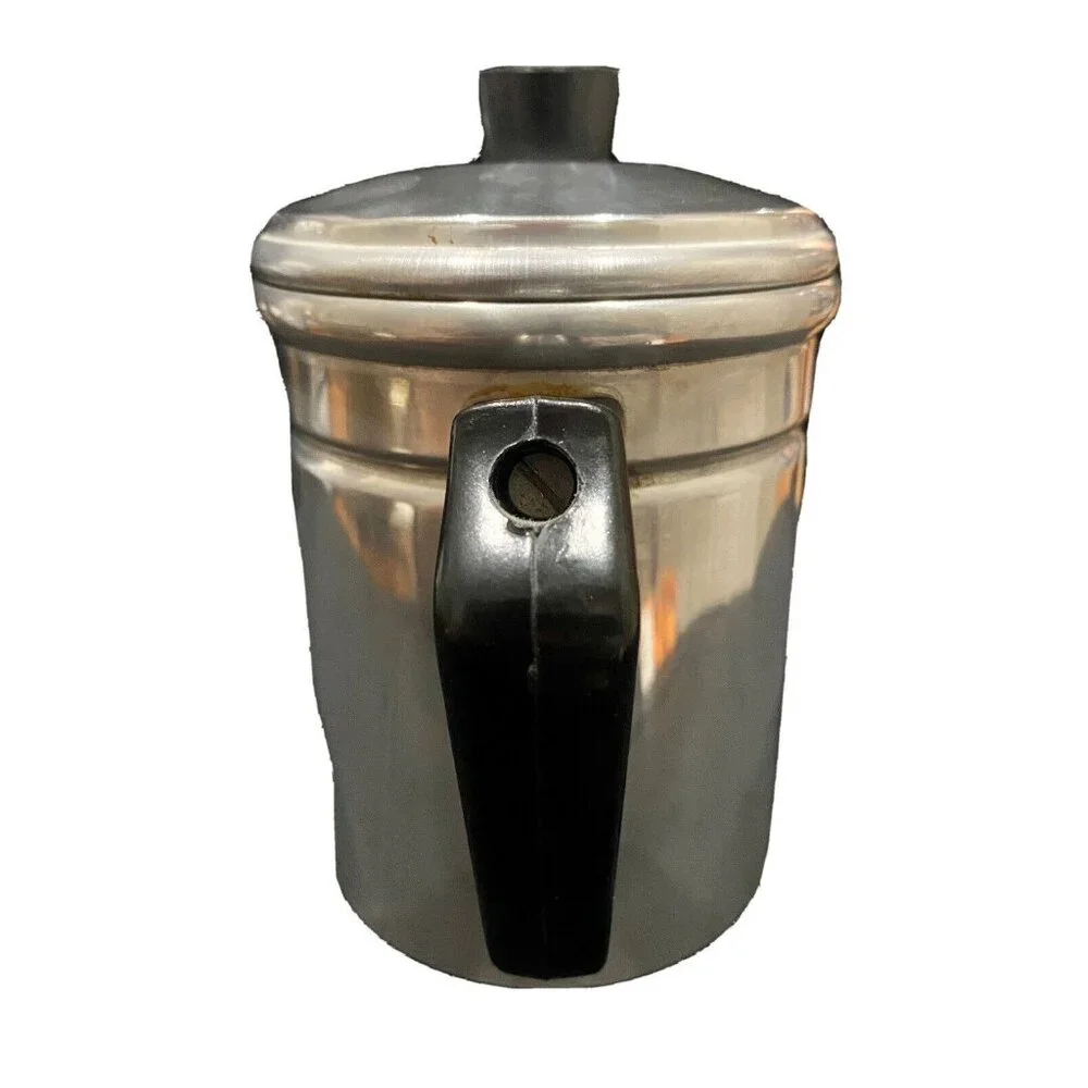 VINTAGE Aluminum Stovetop Tea Coffee Pot Made In Italy Camping Mid Century MCM